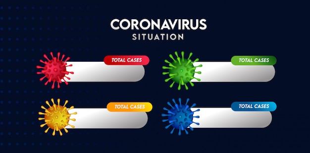 Vettore set di modelli di casi totali di virus corona