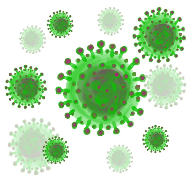 벡터 코로나 바이러스 수채화 스타일
