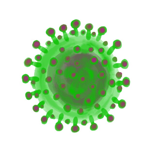 벡터 코로나 바이러스 수채화 스타일