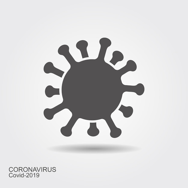 Corona-viruscellen ondertekenen Flat vecror-pictogram wint schaduw Coronavirus-illustratie