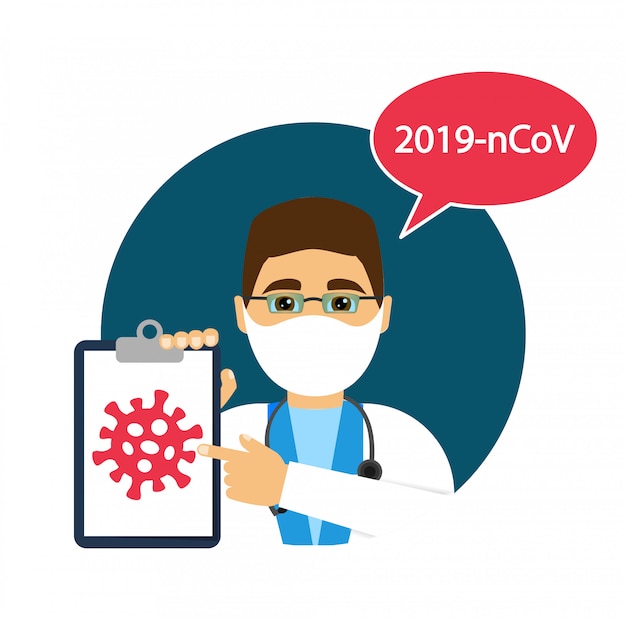 Coronavirus 2019-ncov. doctor warns of the danger of coronavirus infection. covid-19