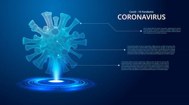 Coronavirus 2019-ncov nieuw coronavirus laag poly abstract concept.