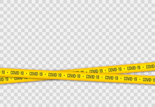 Vector coronavirus (2019-ncov), realistic seamless yellow and white security tapes, warning tape fencing flu. global pandemic of covid-2019. pandemic novel coronavirus covid-19 disease. illustration.