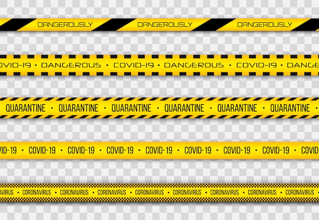 coronavirus (2019-ncov), realistic seamless yellow and white security tapes, warning tape fencing flu. global pandemic of covid-2019. pandemic novel coronavirus covid-19 disease.