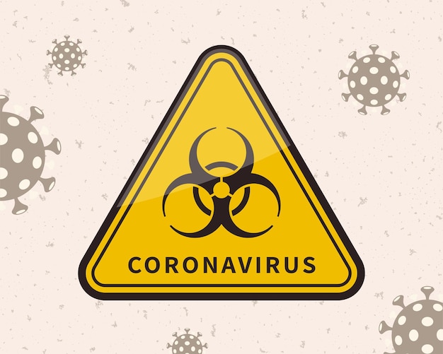 Coronavirus aandacht geel teken