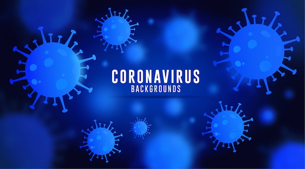 Sfondo coronavirus, sfondo covid-19, sfondo virus, sfondo coronavirus con gradiente blu