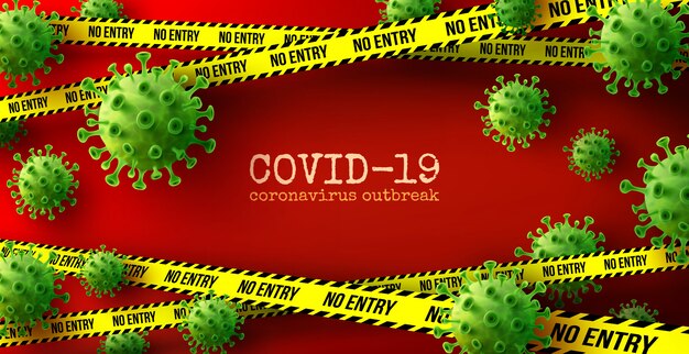 Coronavirus  background with green disease cells