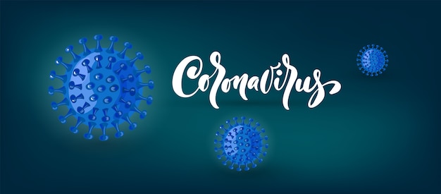 Coronavirus-banner voor bewustzijn of waarschuwing tegen verspreiding van ziekten