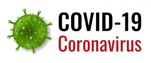 Banner di coronavirus con sfondo bianco