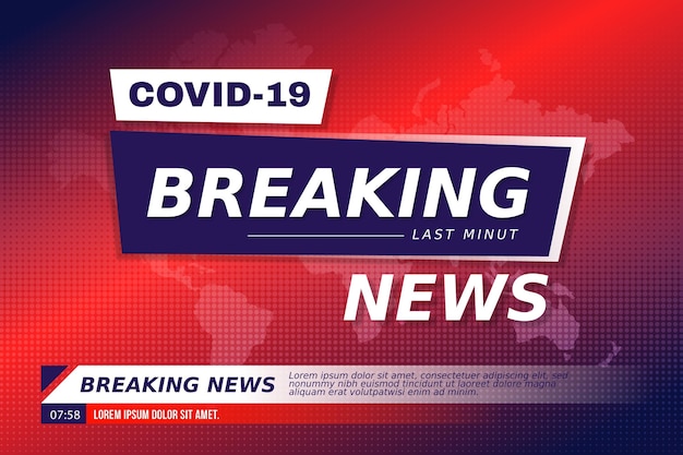 Vector coronavirus breaking news background