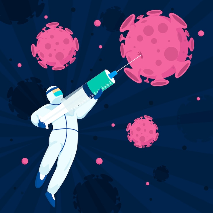 Vector coronavirus concept bestrijden