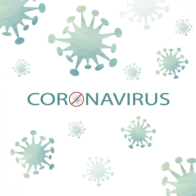 Coronavirus concept, stop virus covid19, stay at home, watercolor, coronavirus background