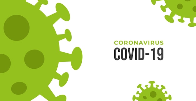 Design di sfondo coronavirus o covid-19, stile piatto e moderno con colore verde e bianco. illustrazione vettoriale eps10