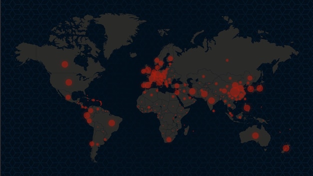 Coronavirus COVID19 Global Cases on World map