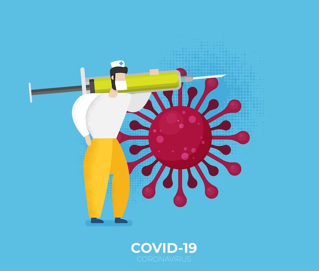 Coronavirus COVID19 virus Flat Design Graphic vector