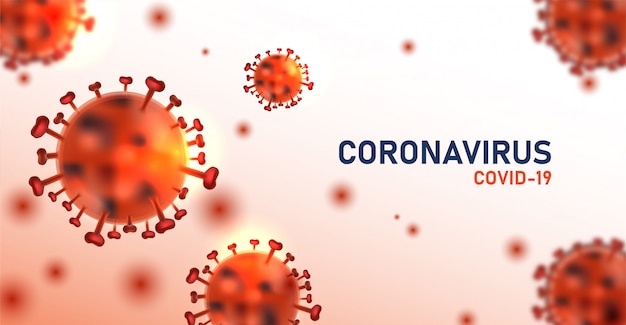 Infezione covid-19 della malattia di coronavirus. cellule patogene del virus respiratorio dell'influenza respiratoria della cina.