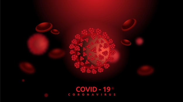 Coronavirus en bloedcel achtergrond