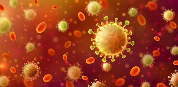 Coronavirus  illustration with disease cells