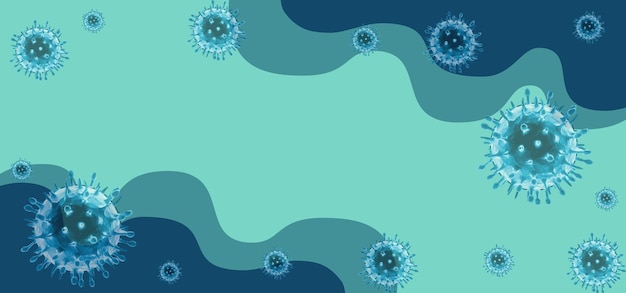 Vettore sfondo di infezione da coronavirus con spazio per la copia