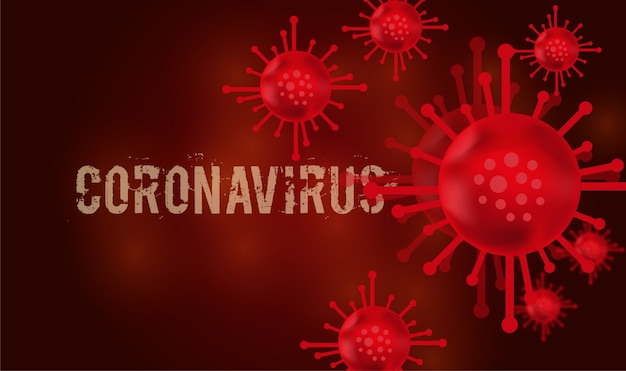 Coronavirus infection and bacteria concept background