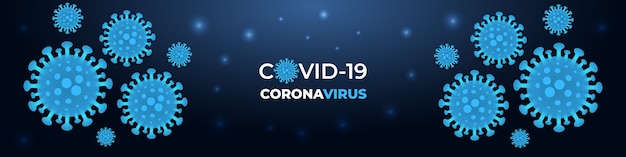 Coronavirus infection covid-19, dark blue medical banner.