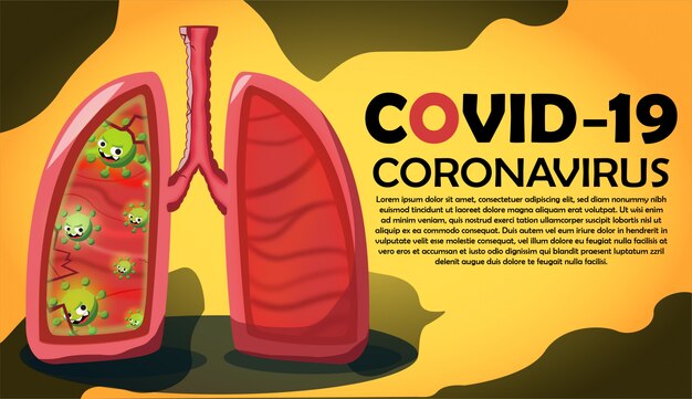 Coronavirus nei disegni dei polmoni