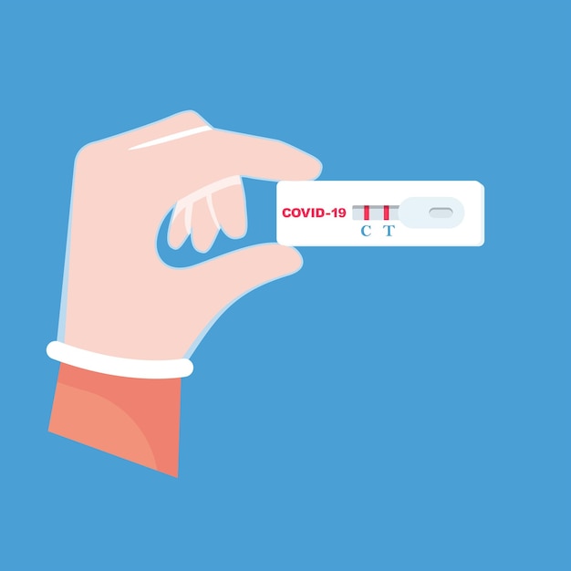 Vector a coronavirus laboratory test in a hospital lab vector