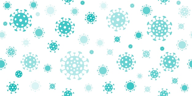 Coronavirus lange achtergrond Vector naadloos patroon met covid19-teken