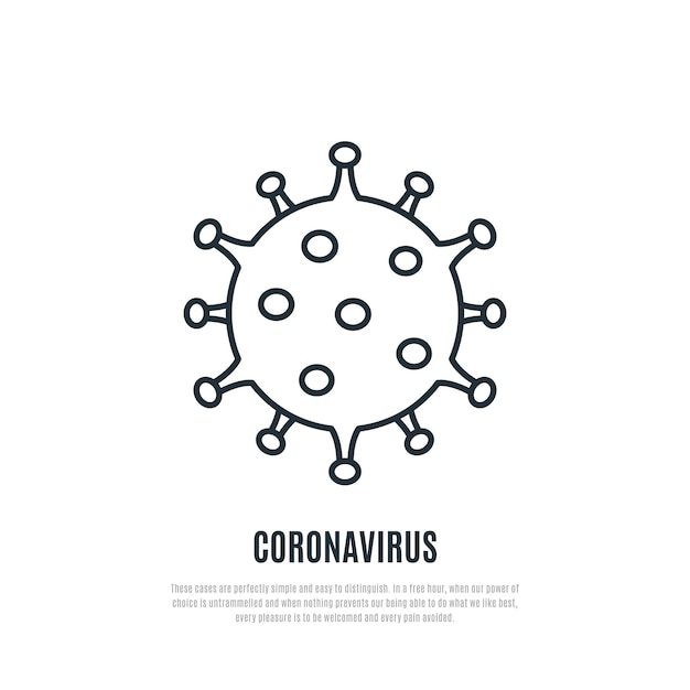 흰색 배경에 고립 된 코로나 바이러스 라인 아이콘
