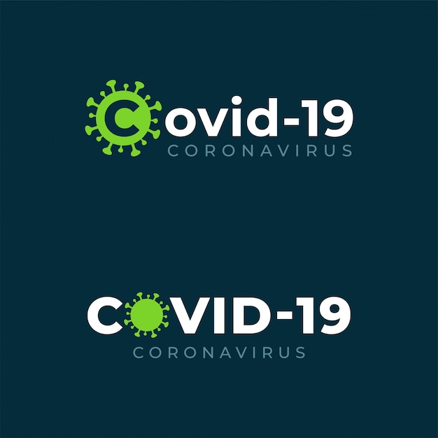 Concetto del modello di progettazione di logo di coronavirus