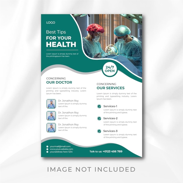 사진 벡터가 있는 코로나바이러스 의료 의료 및 기업 제품 4 전단지 디자인 템플릿