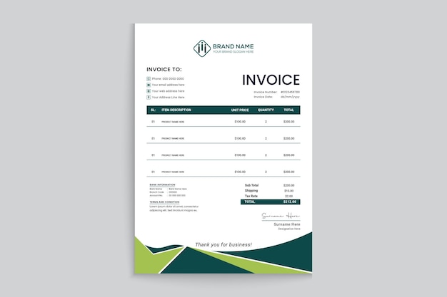 Coronavirus medical invoice template design