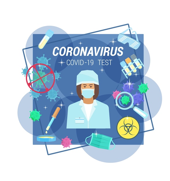 Vector coronavirus medical tests and analyzes