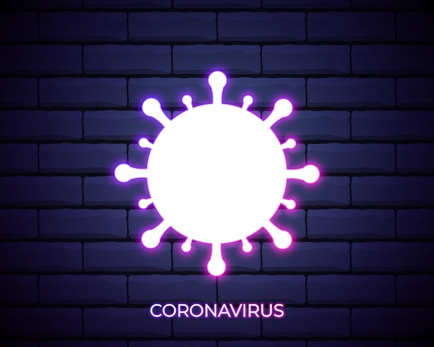Vector coronavirus neonpictogram voor infographic of website epidemic coronavirus 2019ncov vector illustratie virusteken