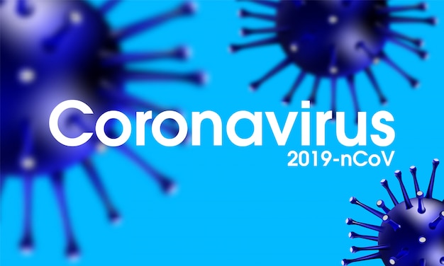 Coronavirus outbreak, covid-19 realistic illustration infection, influenza background with dangerous flu strain cases as pandemic medical health, risk concept with disease cells.