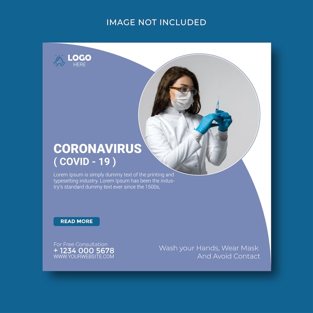 Vector coronavirus poster design template