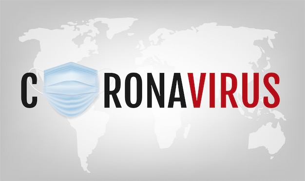 Coronavirus poster met grijze achtergrond