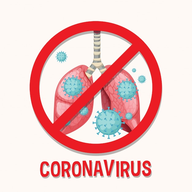 Coronavirus-poster met viruscel