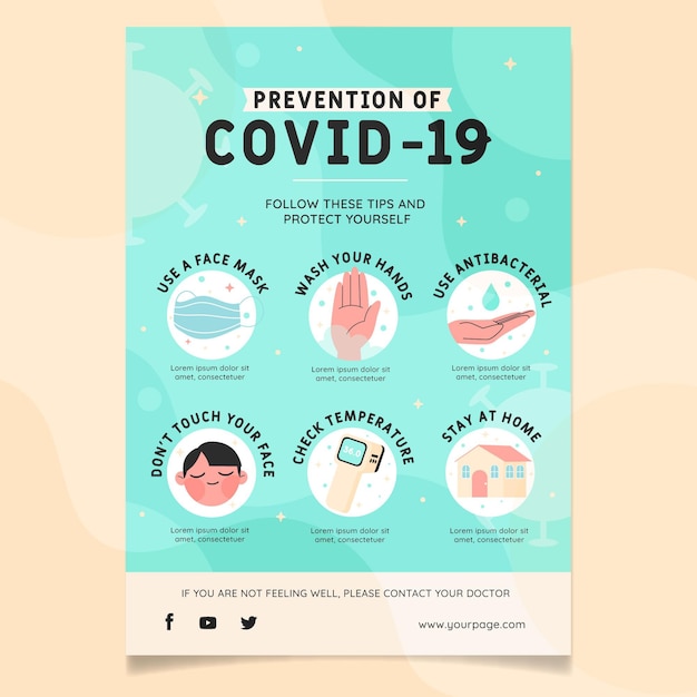 Vector coronavirus prevention poster