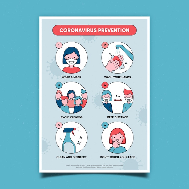 Vector coronavirus prevention poster