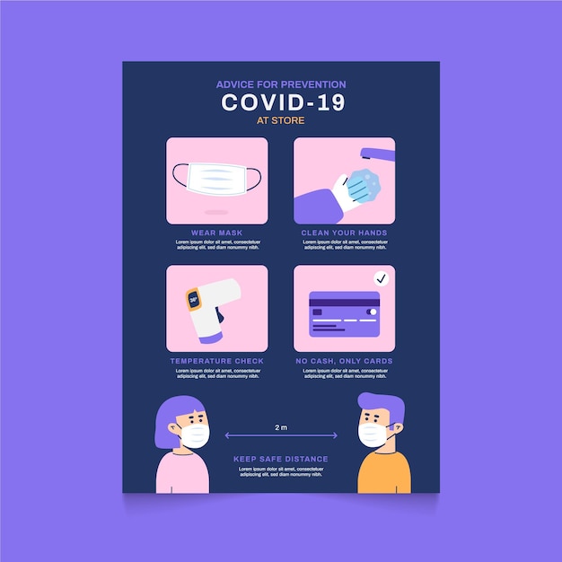 coronavirus prevention steps for shops poster