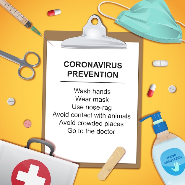 Coronavirus prevention with medical elements