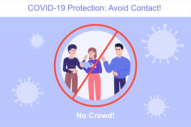 Vector coronavirus protection concept no crowd