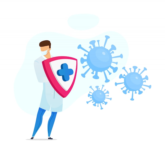 Vector coronavirus protection flat concept   illustration