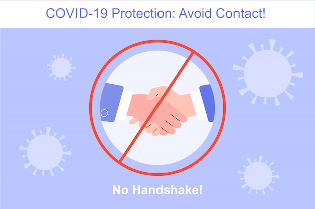 Vector coronavirus protection no handshake