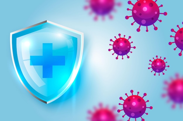 Coronavirus protection shield background