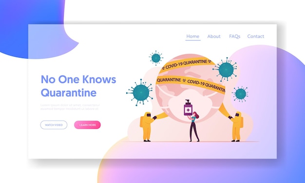 Coronavirus quarantine landing page template.