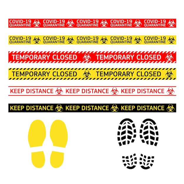 Coronavirus quarantine warning type signs