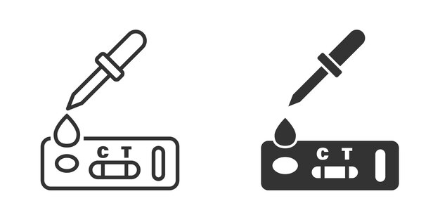 Coronavirus rapid test icon in flat style covid19 vector illustration on isolated background Medical diagnostic sign business concept