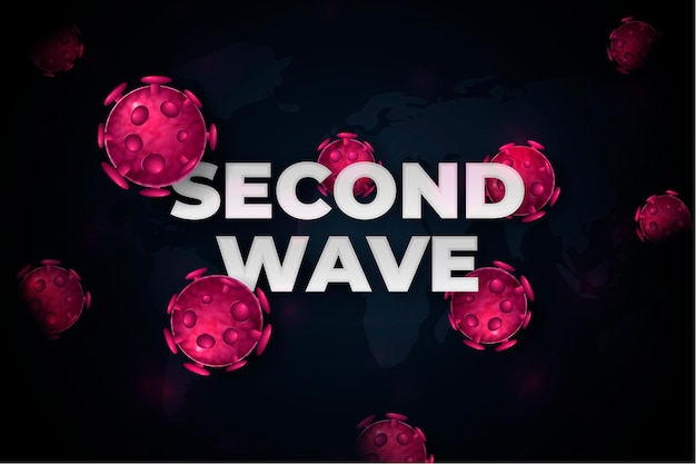 Vector coronavirus second wave background design